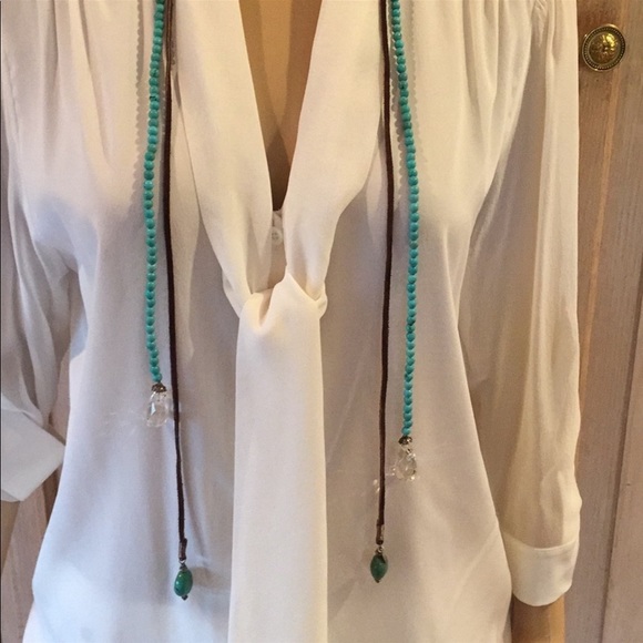 Turquoise and Leather Necklace Combination - Picture 3 of 6